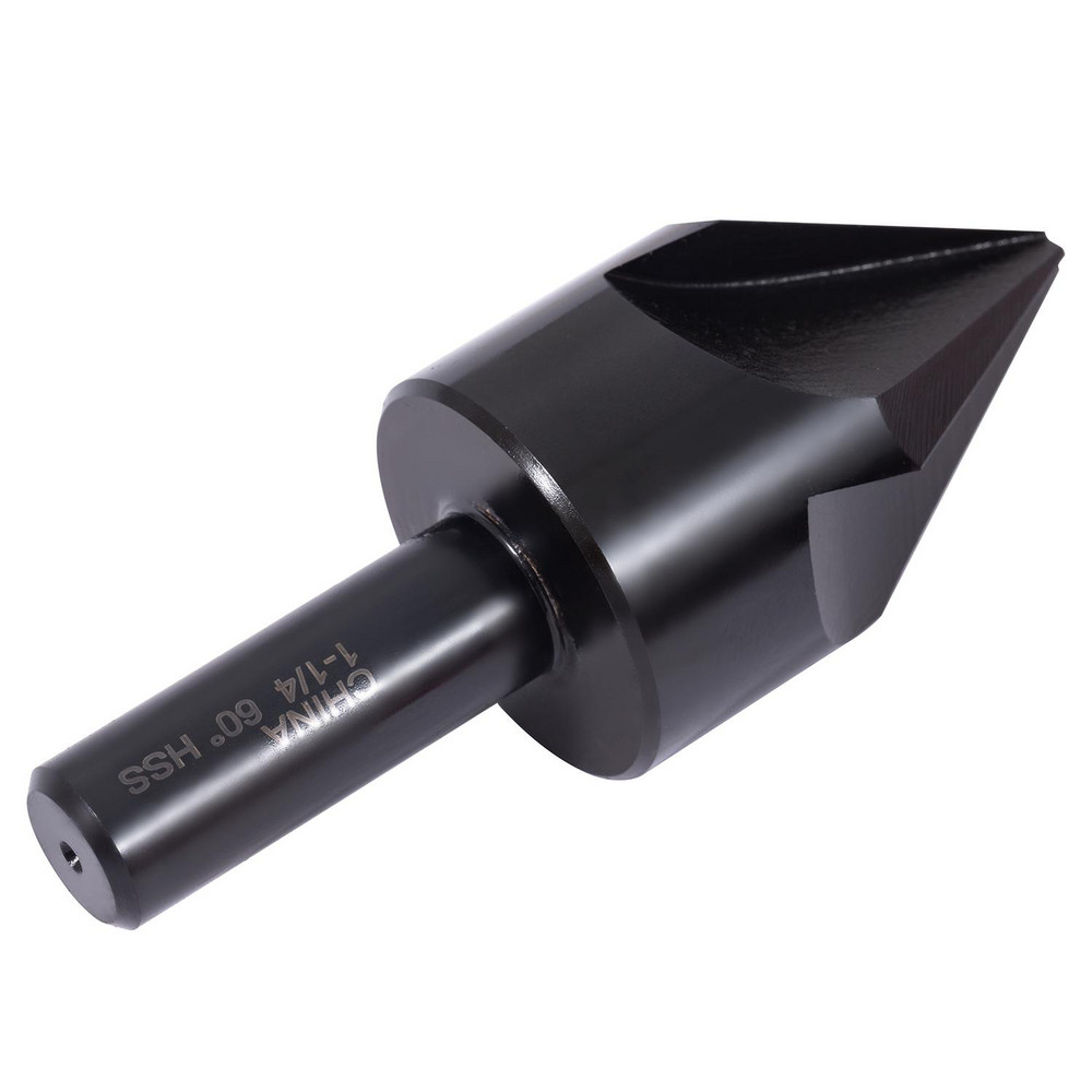 Hertel Countersink: 1-1/4" Head Dia, 60.00 deg Included Angle, 4 Flute, High-Speed Steel, Right Hand Cut - GX89329759