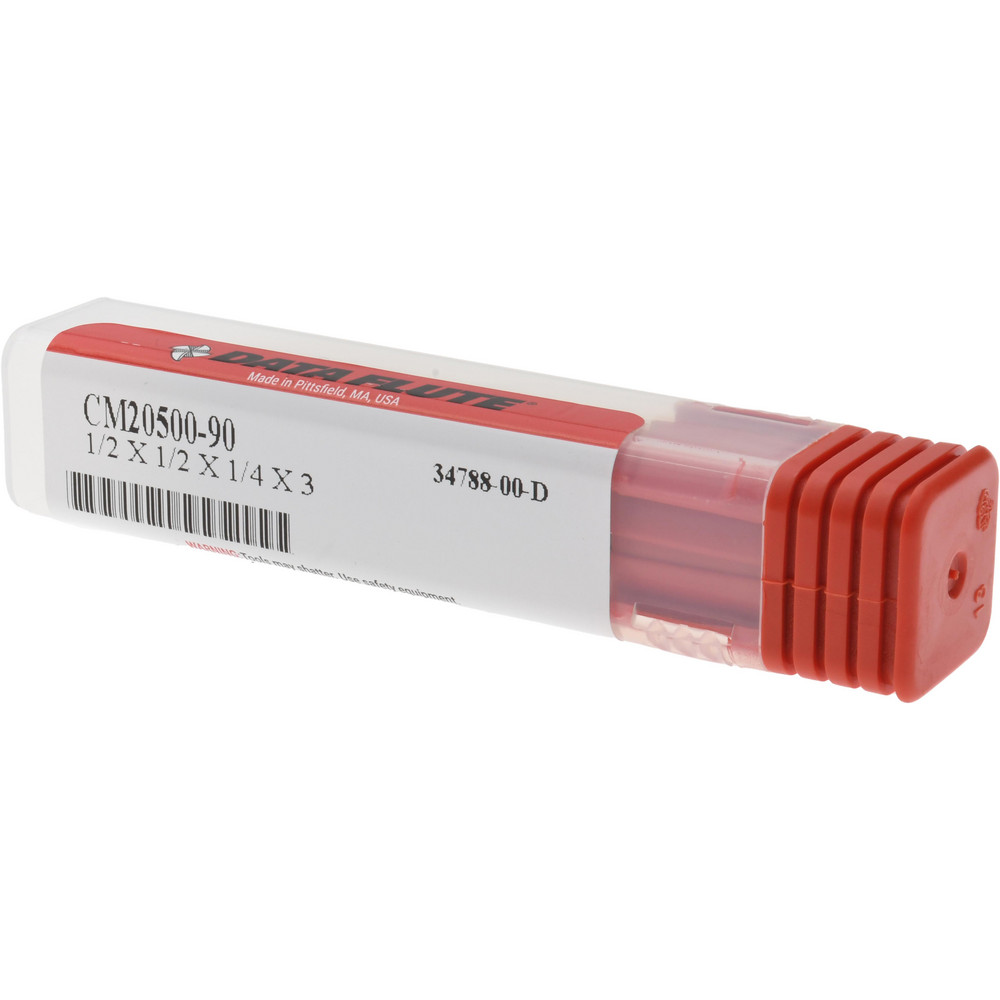 Made in USA Chamfer Mill: 1/2" Dia, 1/2" Shank Dia, 90 deg, 2 Flute, Solid Carbide, Single End - 34788-00-D
