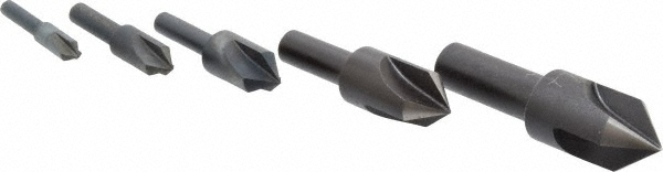 M.A. Ford® Countersink Set: 5 Pc, 1/4 to 3/4" Head Dia, 3 Flute - 92000012