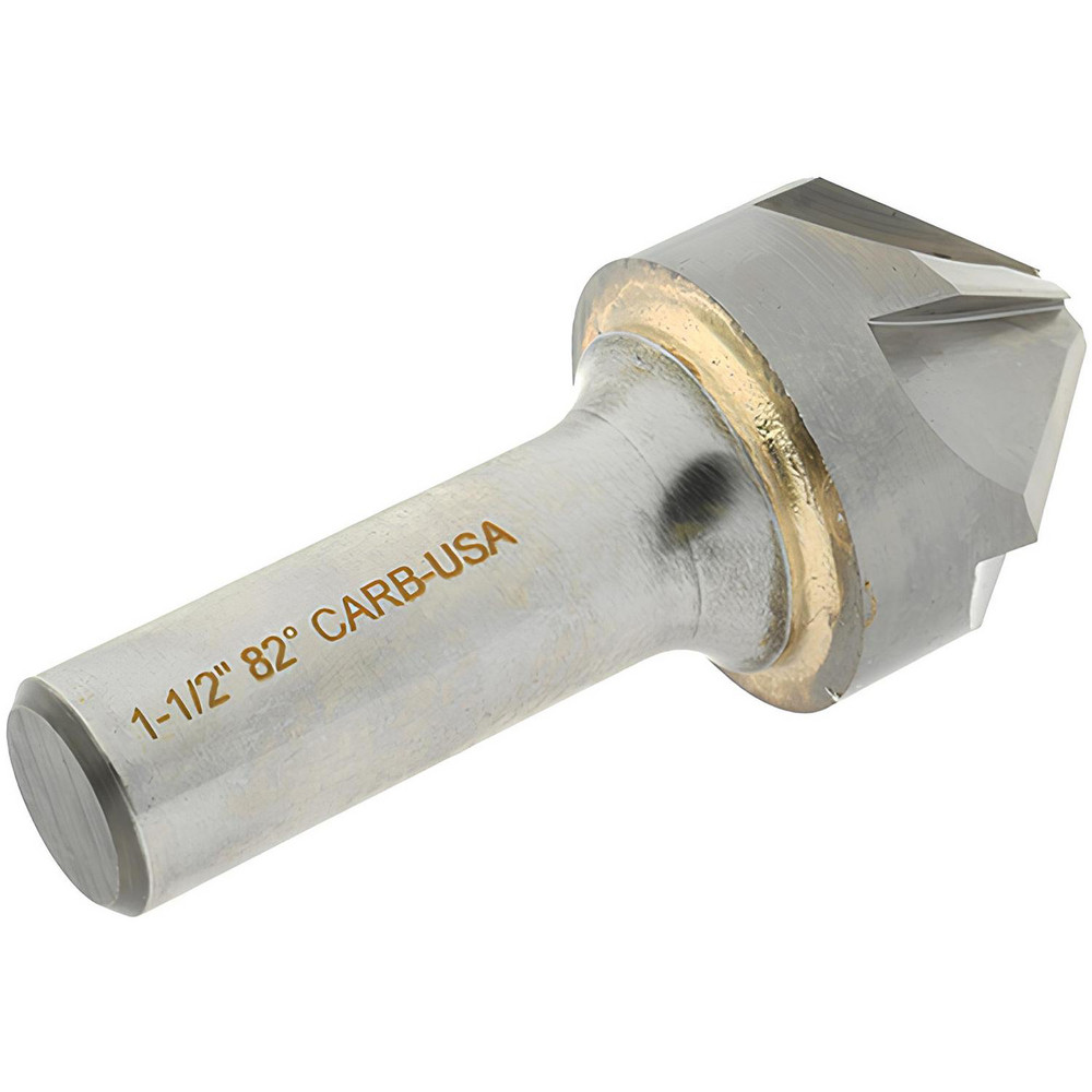 Hertel Countersink: 1-1/2" Head Dia, 82.00 deg Included Angle, 6 Flute, Solid Carbide, Right Hand Cut - 336-012060