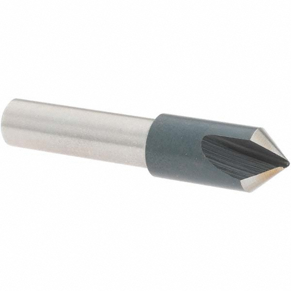 Hertel Countersink: 1/4" Head Dia, 90.00 deg Included Angle, 4 Flute, Solid Carbide, Right Hand Cut - 334-203070