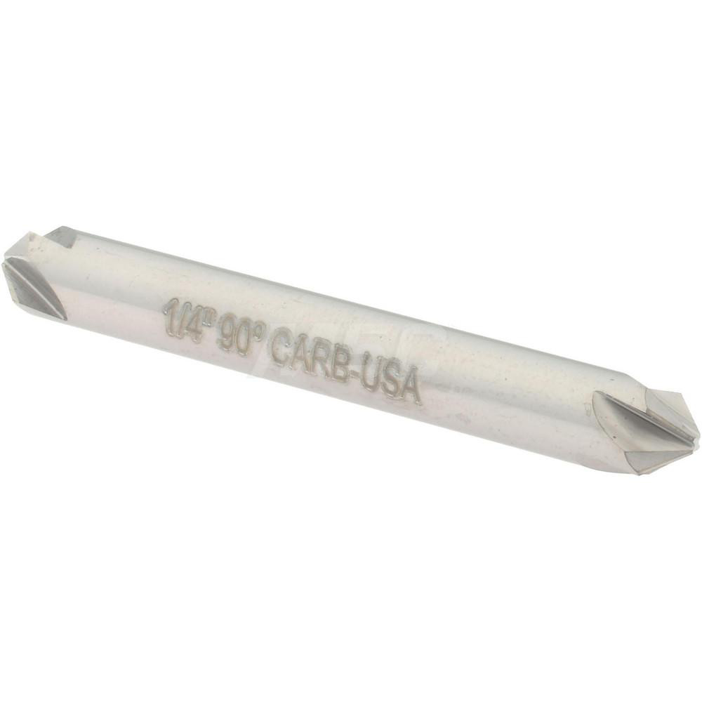 Hertel Countersink: 1/4" Head Dia, 90.00 deg Included Angle, 4 Flute, Solid Carbide, Right Hand Cut - 334-203070