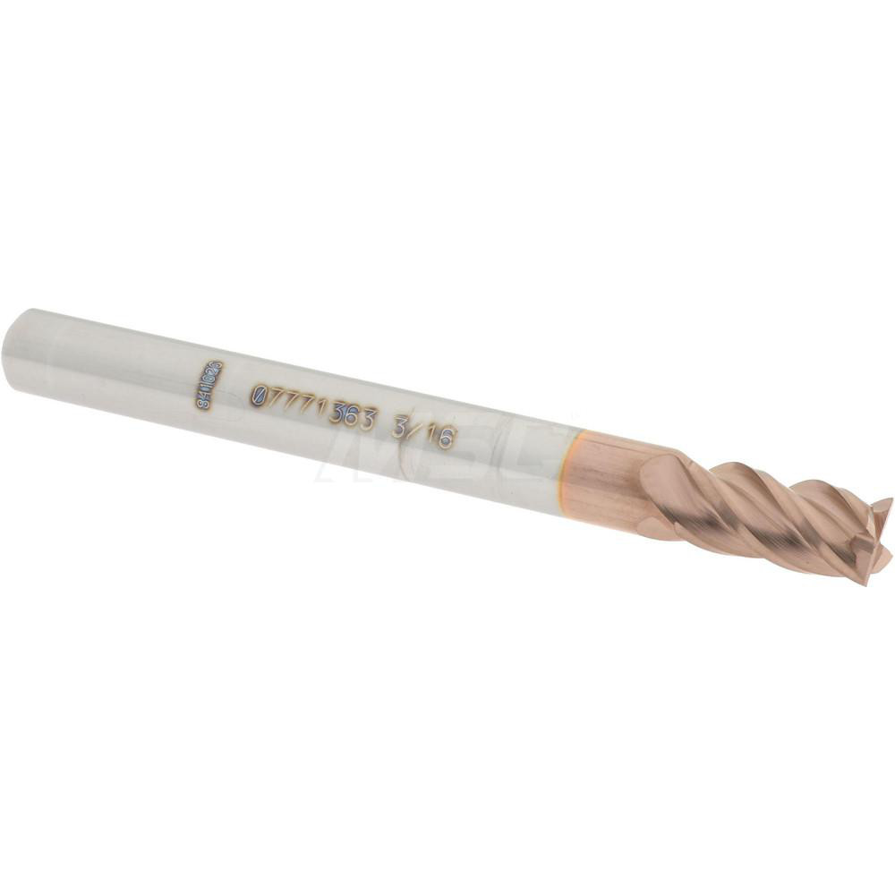 Harvey Tool Chamfer Mill: 3/16" Dia, 3/16" Shank Dia, 90 deg, 3 Flute, Solid Carbide, Single End - 978145-C3