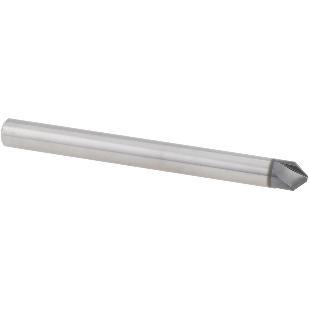 Harvey Tool Chamfer Mill: 3/16" Dia, 3/16" Shank Dia, 90 deg, 3 Flute, Solid Carbide, Single End - 978145-C3