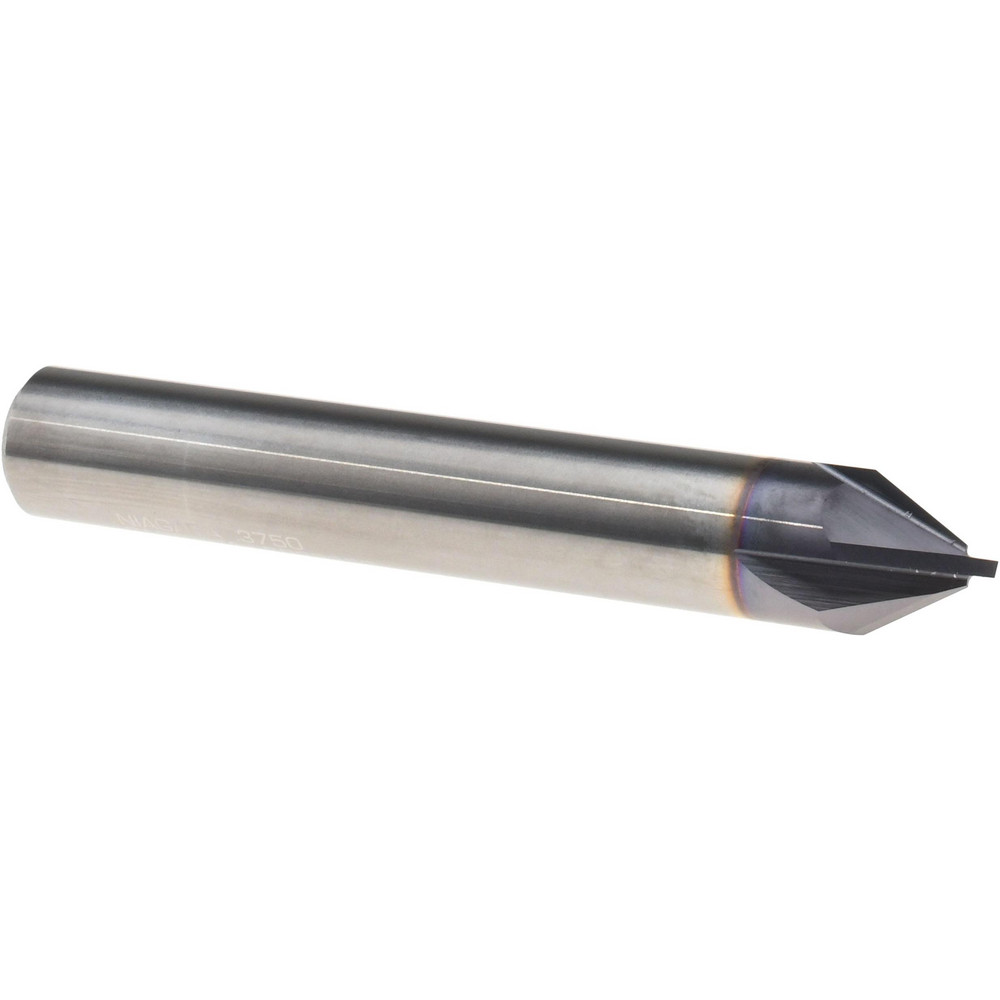 Emuge Chamfer Mill: 5/8" Dia, 5/8" Shank Dia, 60 deg, 4 Flute, Solid Carbide, Single End - 1715A.060625