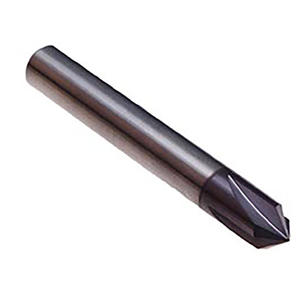 Emuge Chamfer Mill: 5/8" Dia, 5/8" Shank Dia, 60 deg, 4 Flute, Solid Carbide, Single End - 1715A.060625