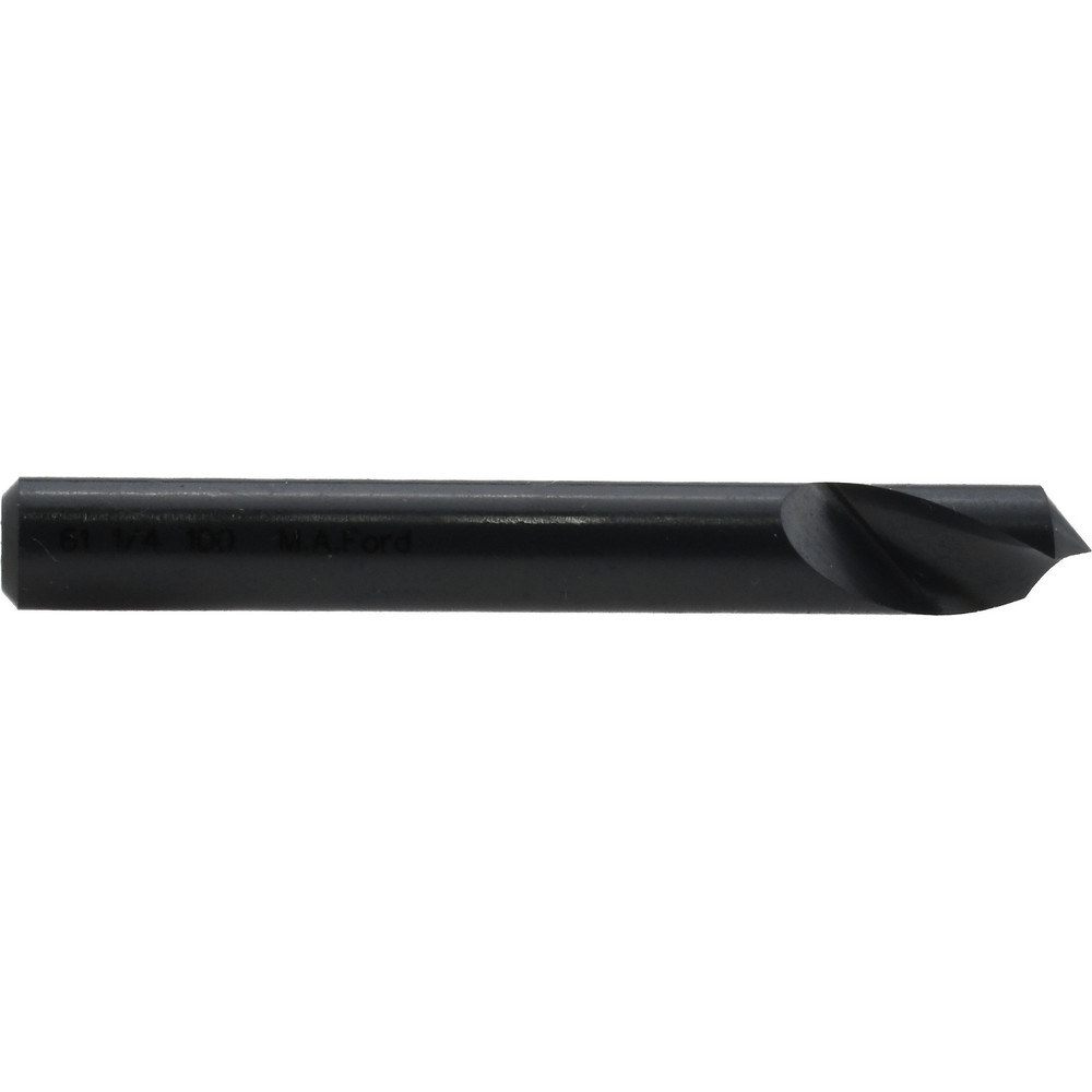 M.A. Ford® Countersink: 1/4" Head Dia, 100.00 deg Included Angle, 1 Flute, High-Speed Steel, Right Hand Cut - 61025004