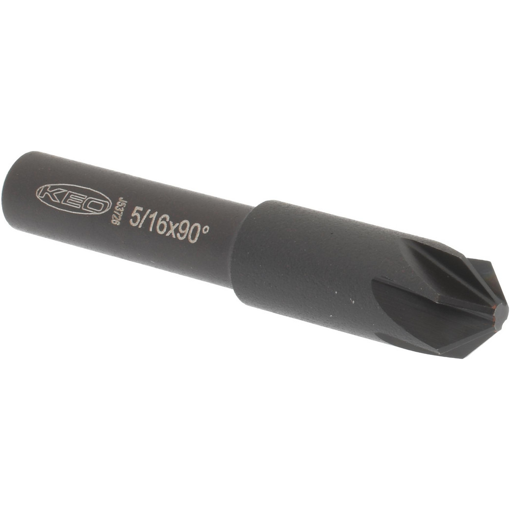 Melin Tool Countersink: 5/16" Head Dia, 90.00 deg Included Angle, 6 Flute, Cobalt Steel, Right Hand Cut - 18202