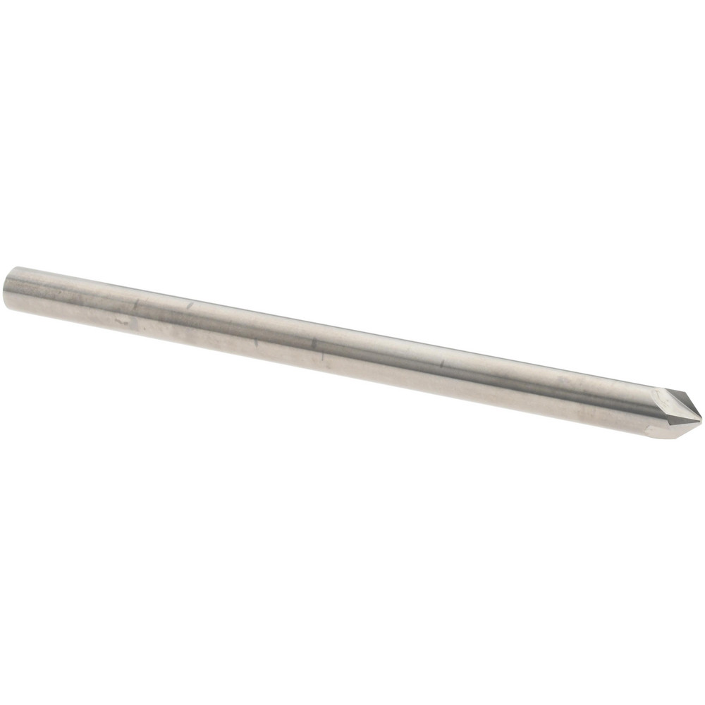 Accupro Chamfer Mill: 3/16" Dia, 3/16" Shank Dia, 60 deg, 2 Flute, Solid Carbide, Single End - 2500134