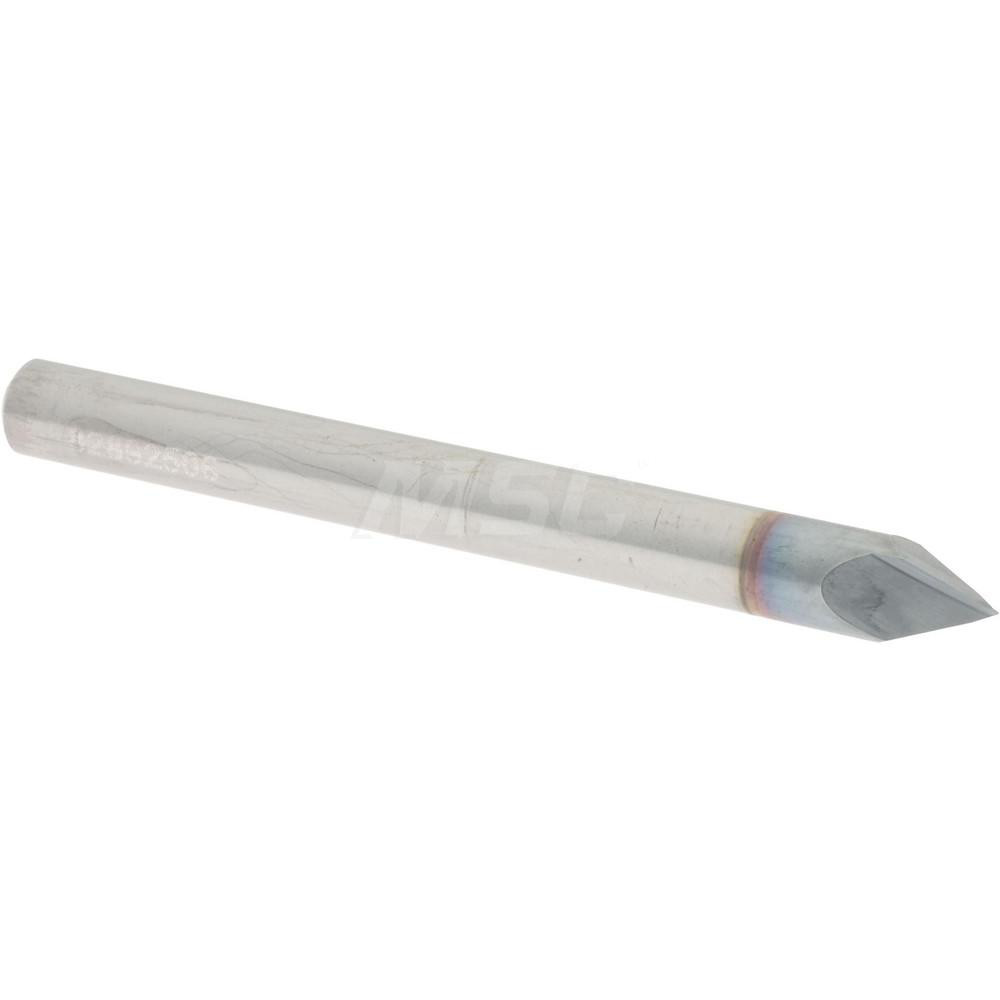 Accupro Chamfer Mill: 3/16" Dia, 3/16" Shank Dia, 60 deg, 2 Flute, Solid Carbide, Single End - 2500134