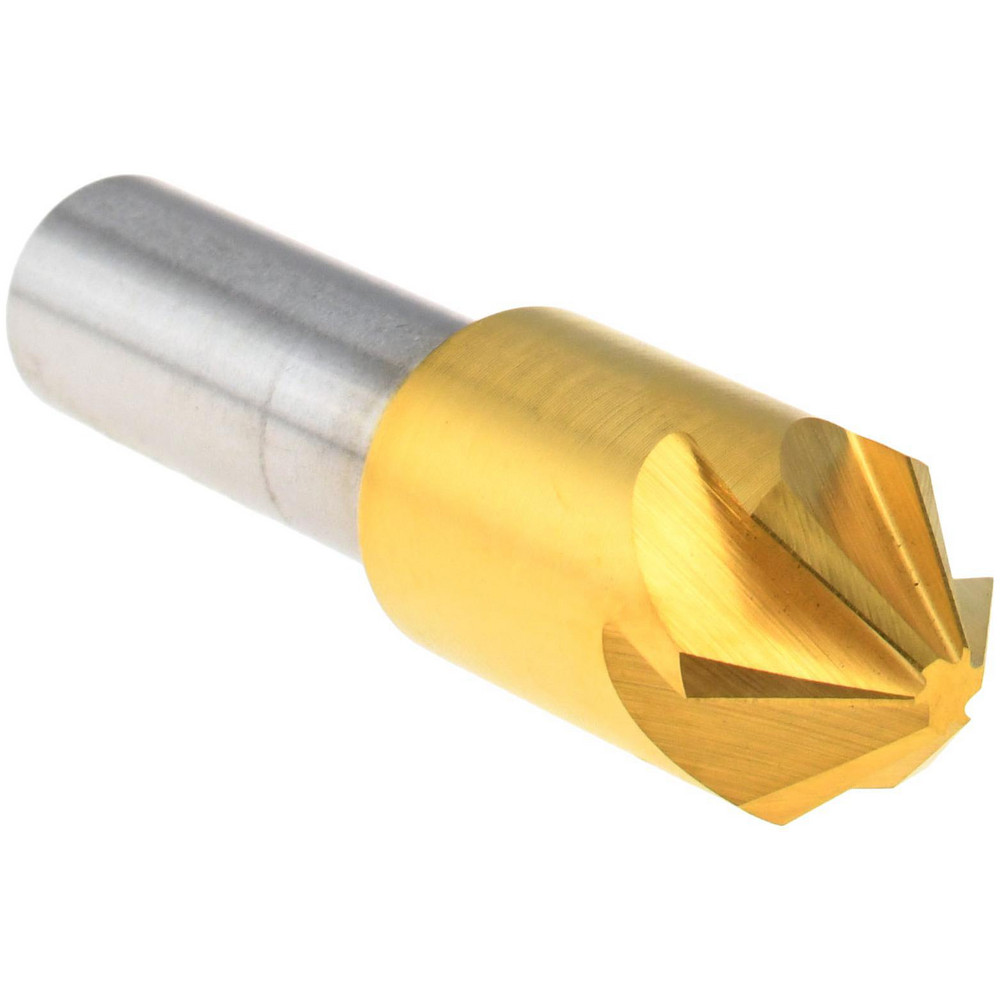 Melin Tool Countersink: 1/2" Head Dia, 82.00 deg Included Angle, 6 Flute, Cobalt Steel, Right Hand Cut - 18213