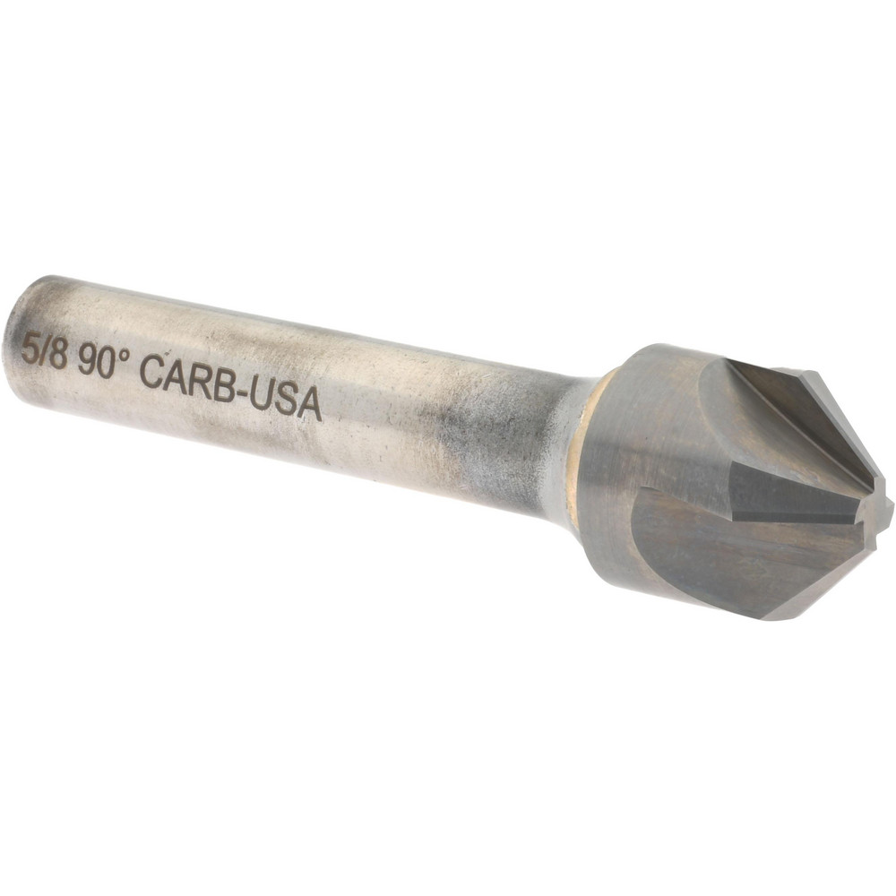 Hertel Countersink: 5/8" Head Dia, 90.00 deg Included Angle, 4 Flute, Solid Carbide, Right Hand Cut - 334-007070