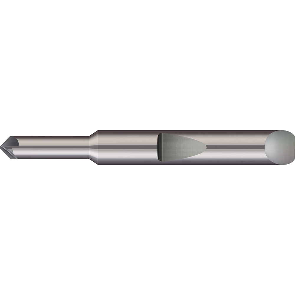 Micro 100 Chamfer Mill: 3/16" Dia, 3/16" Shank Dia, 90 deg, 3 Flute, Solid Carbide, Single End - QCS-125-090X