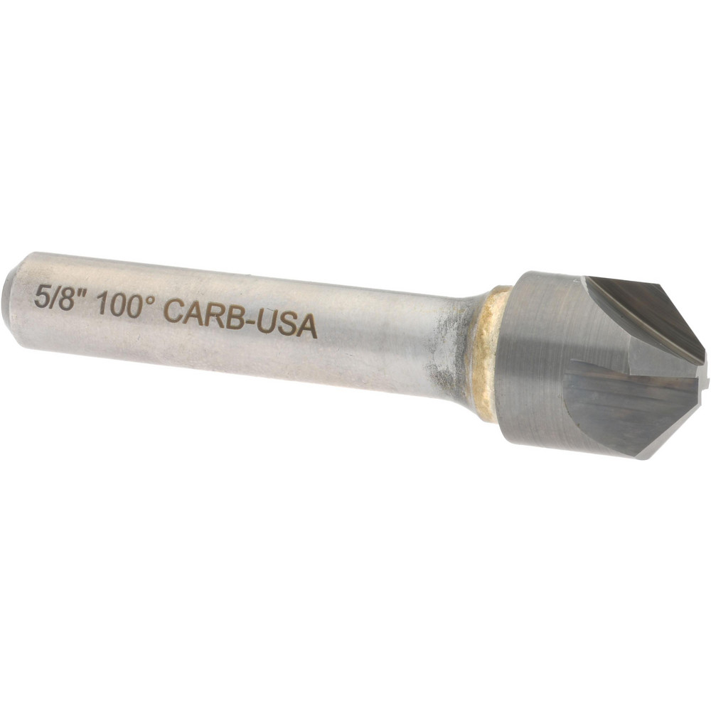 Hertel Countersink: 5/8" Head Dia, 100.00 deg Included Angle, 4 Flute, Solid Carbide, Right Hand Cut - 334-007080