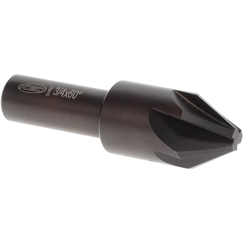 Keo Countersink: 3/4" Head Dia, 60.00 deg Included Angle, 6 Flute, High-Speed Steel, Right Hand Cut - 919-000-315