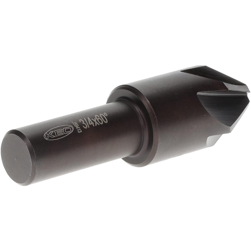 Keo Countersink: 3/4" Head Dia, 60.00 deg Included Angle, 6 Flute, High-Speed Steel, Right Hand Cut - 919-000-315
