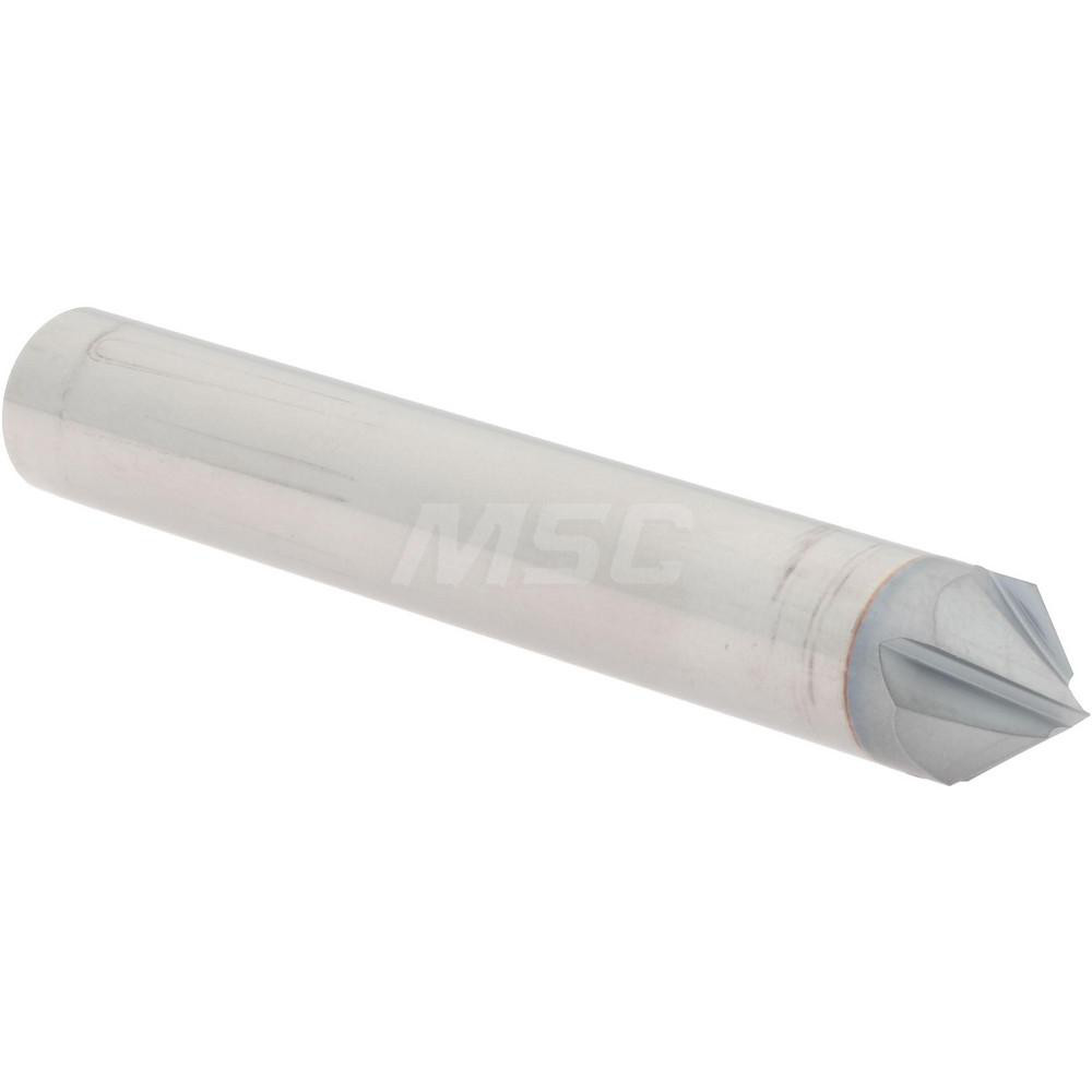 Accupro Chamfer Mill: 3/8" Dia, 3/8" Shank Dia, 82 deg, 4 Flute, Solid Carbide, Single End - 2500063