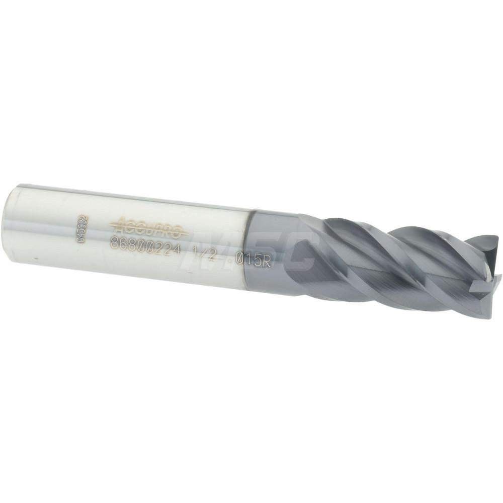 Harvey Tool Chamfer Mill: 1/2" Dia, 1/2" Shank Dia, 40 deg, 4 Flute, Solid Carbide, Single End - 18320