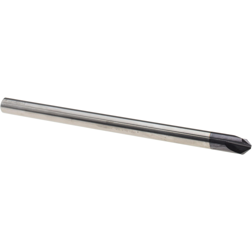 Accupro Chamfer Mill: 1/4" Dia, 1/4" Shank Dia, 90 deg, 3 Flute, Solid Carbide, Single End - EM99943849