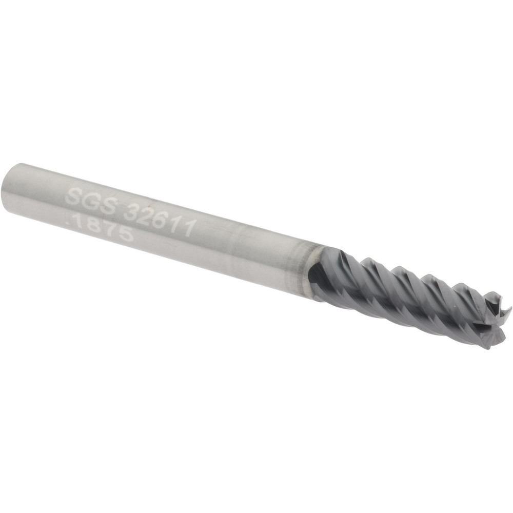 Accupro Chamfer Mill: 1/4" Dia, 1/4" Shank Dia, 90 deg, 3 Flute, Solid Carbide, Single End - EM99943849