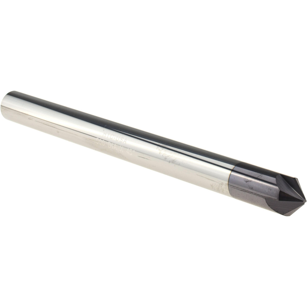 Harvey Tool Chamfer Mill: 1/2" Dia, 1/2" Shank Dia, 90 deg, 4 Flute, Solid Carbide, Single End - 982445-C3