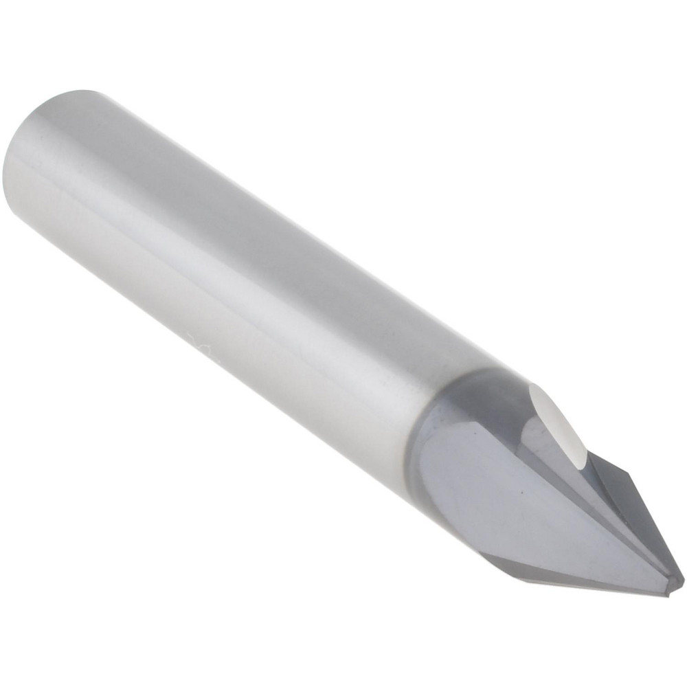 Accupro Chamfer Mill: 3/8" Dia, 3/8" Shank Dia, 40 deg, 3 Flute, Solid Carbide, Single End - EM99943834