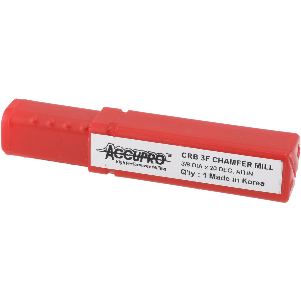 Accupro Chamfer Mill: 3/8" Dia, 3/8" Shank Dia, 40 deg, 3 Flute, Solid Carbide, Single End - EM99943834