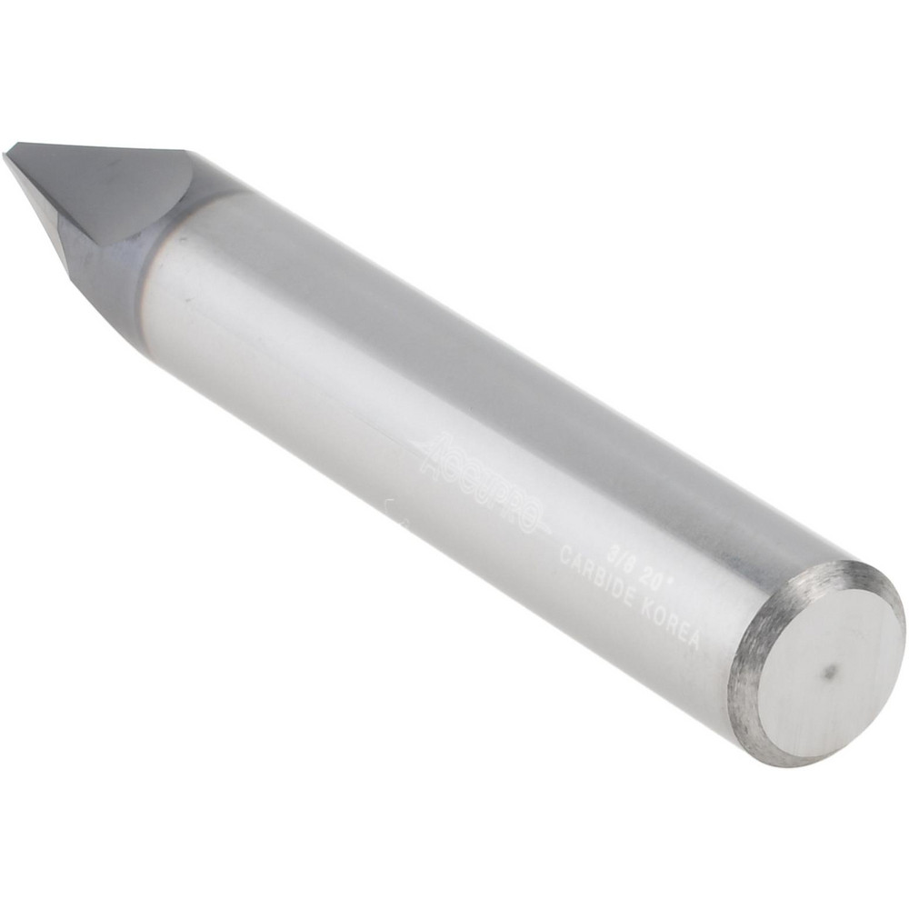 Accupro Chamfer Mill: 3/8" Dia, 3/8" Shank Dia, 40 deg, 3 Flute, Solid Carbide, Single End - EM99943834