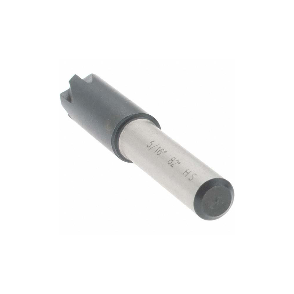 Value Collection Countersink: 5/16" Head Dia, 82.00 deg Included Angle, 6 Flute, High-Speed Steel, Right Hand Cut - 28626