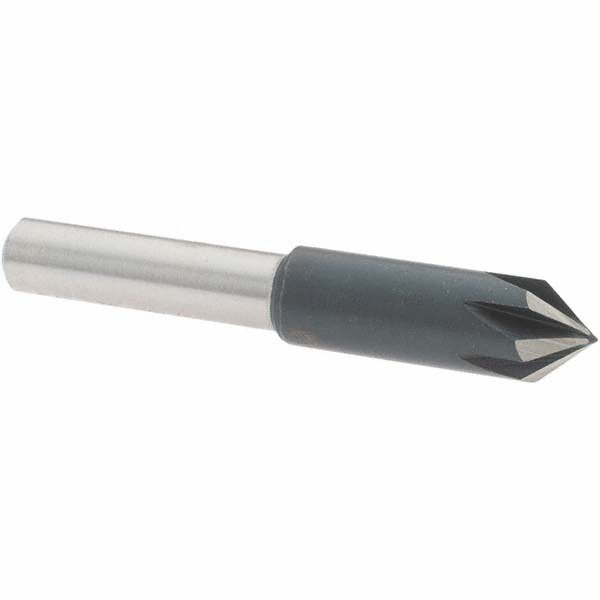 Value Collection Countersink: 5/16" Head Dia, 82.00 deg Included Angle, 6 Flute, High-Speed Steel, Right Hand Cut - 28626
