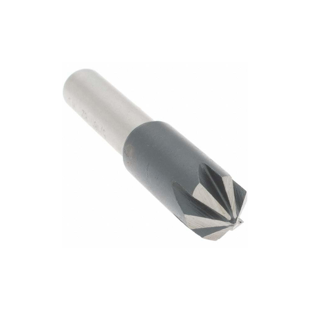 Value Collection Countersink: 5/16" Head Dia, 82.00 deg Included Angle, 6 Flute, High-Speed Steel, Right Hand Cut - 28626