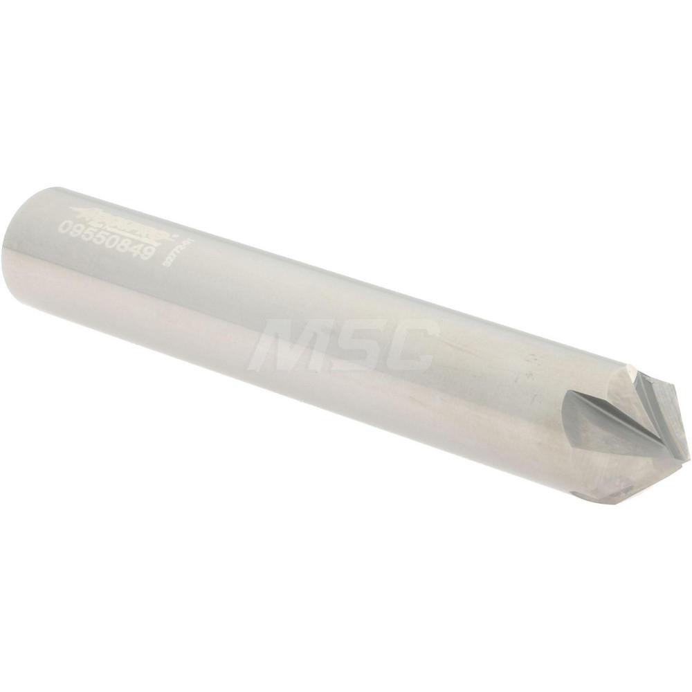 Accupro Chamfer Mill: 3/8" Dia, 3/8" Shank Dia, 90 deg, 4 Flute, Solid Carbide, Single End - 2500045