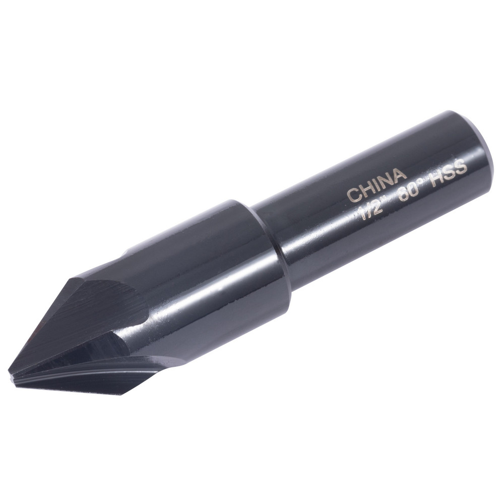 Hertel Countersink: 1/2" Head Dia, 60.00 deg Included Angle, 4 Flute, High-Speed Steel, Right Hand Cut - GX89331003