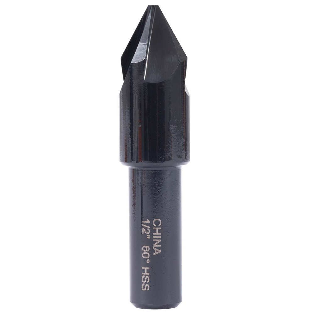 Hertel Countersink: 1/2" Head Dia, 60.00 deg Included Angle, 4 Flute, High-Speed Steel, Right Hand Cut - GX89331003