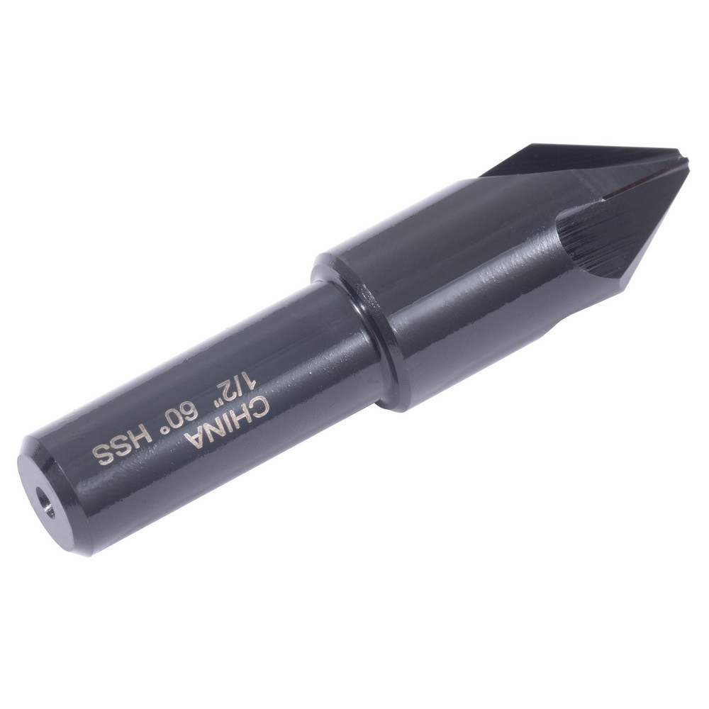 Hertel Countersink: 1/2" Head Dia, 60.00 deg Included Angle, 4 Flute, High-Speed Steel, Right Hand Cut - GX89331003
