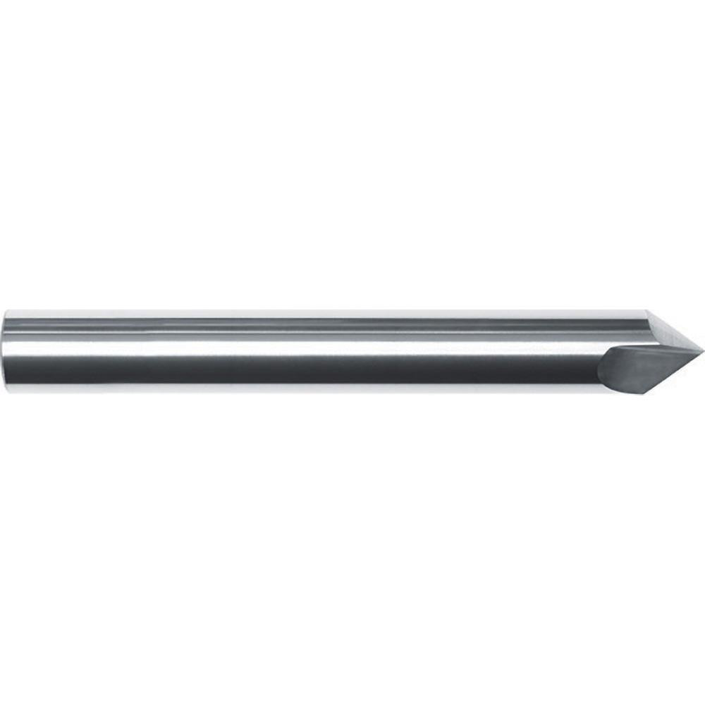 Internal Tool Chamfer Mill: 1/2" Dia, 1/2" Shank Dia, 45 deg, 2 Flute, Solid Carbide, Single End - 64-7255