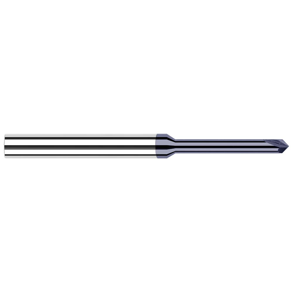 Harvey Tool Chamfer Mill: 3/64" Dia, 1/8" Shank Dia, 90 deg, 2 Flute, Solid Carbide, Single End - 999245-C3