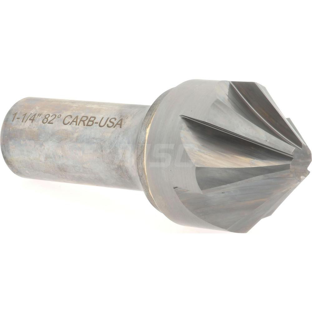 Value Collection Countersink: 1-1/4" Head Dia, 82.00 deg Included Angle, 6 Flute, Cobalt Steel, Right Hand Cut - SC2182116