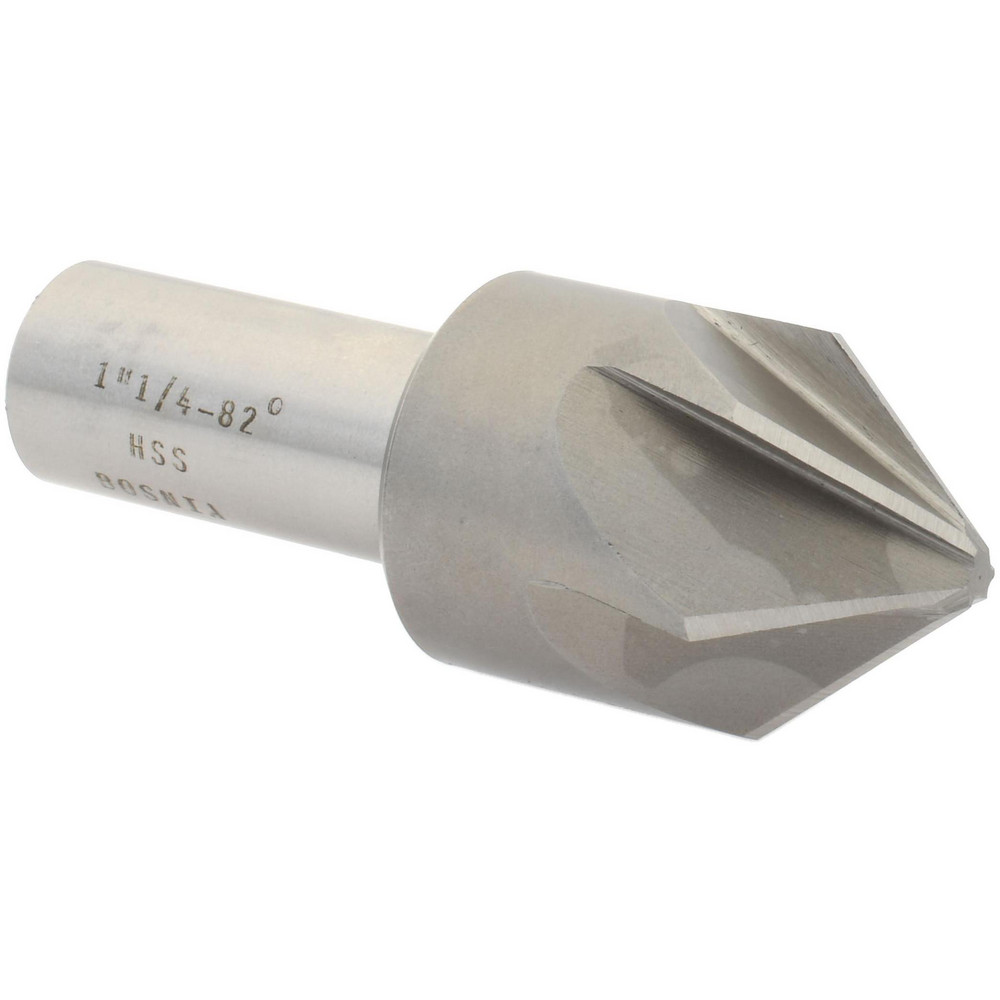 Value Collection Countersink: 1-1/4" Head Dia, 82.00 deg Included Angle, 6 Flute, Cobalt Steel, Right Hand Cut - SC2182116