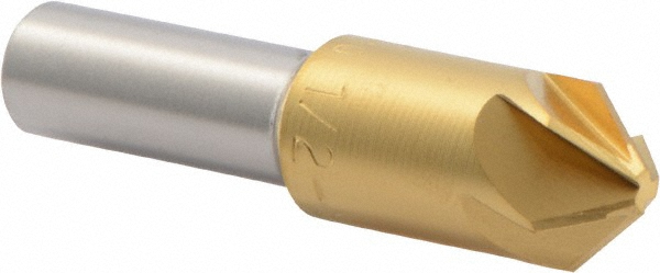 Hertel Countersink: 1/2" Head Dia, 90.00 deg Included Angle, 6 Flute, High-Speed Steel, Right Hand Cut - GX89331284