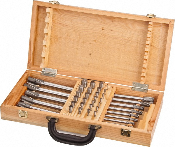 M.A. Ford® Countersink Set: 7 Pc, 3/16 to 1" Head Dia, 1 Flute - 64100076