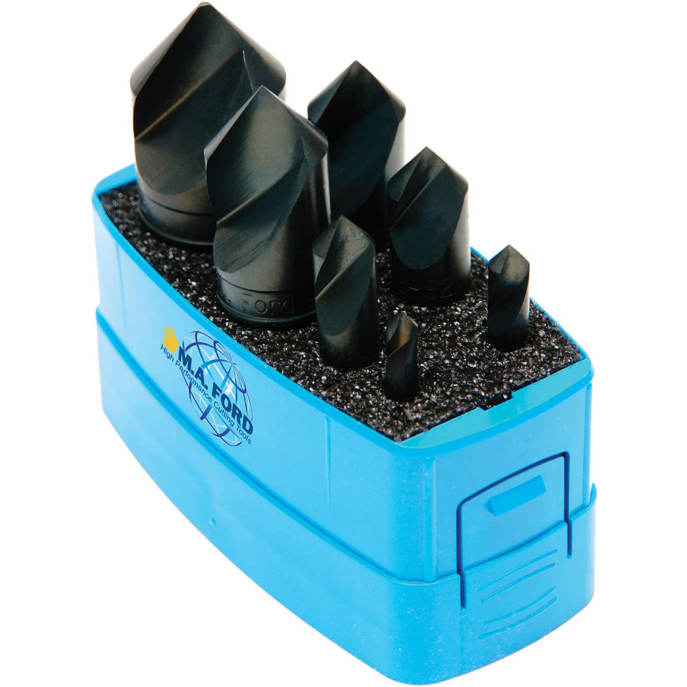 M.A. Ford® Countersink Set: 7 Pc, 3/16 to 1" Head Dia, 1 Flute - 64100076