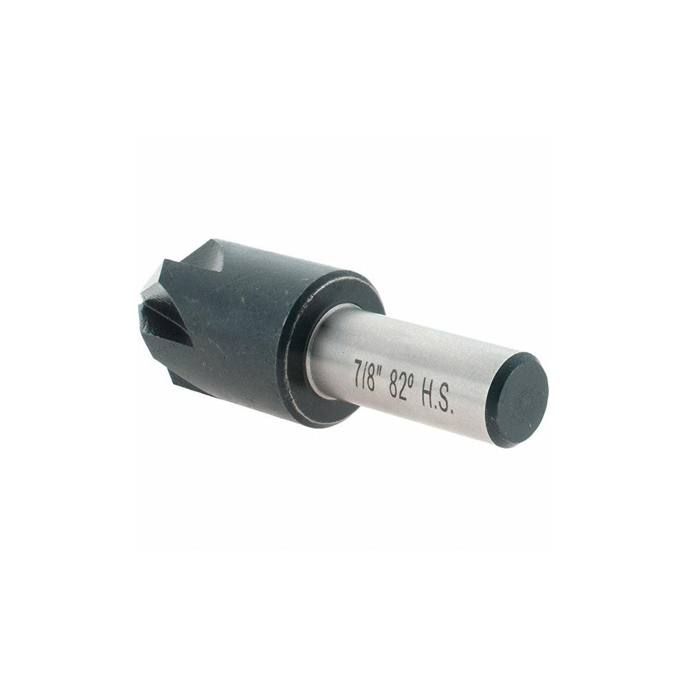 Value Collection Countersink: 7/8" Head Dia, 82.00 deg Included Angle, 6 Flute, High-Speed Steel, Right Hand Cut - 28631