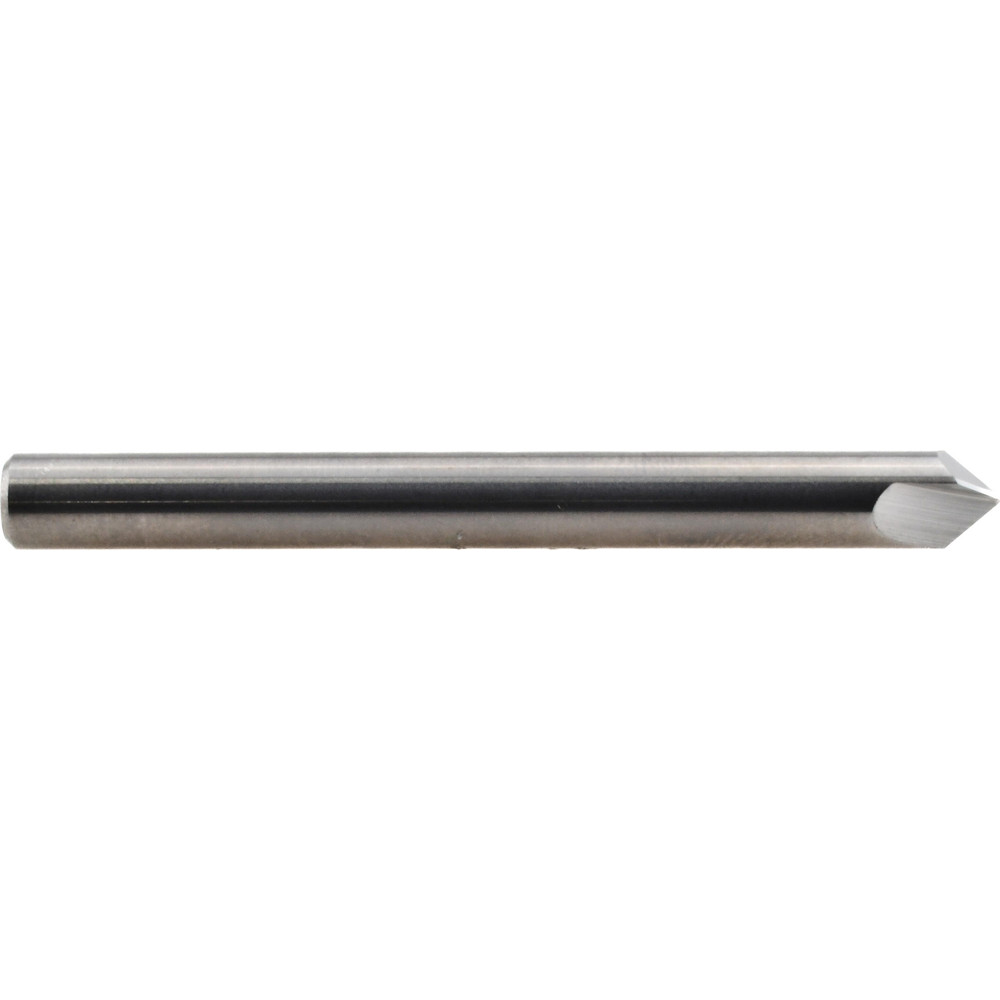 Titan USA Chamfer Mill: 1/4" Dia, 1/4" Shank Dia, 90 deg, 2 Flute, Solid Carbide, Single End - TC85128