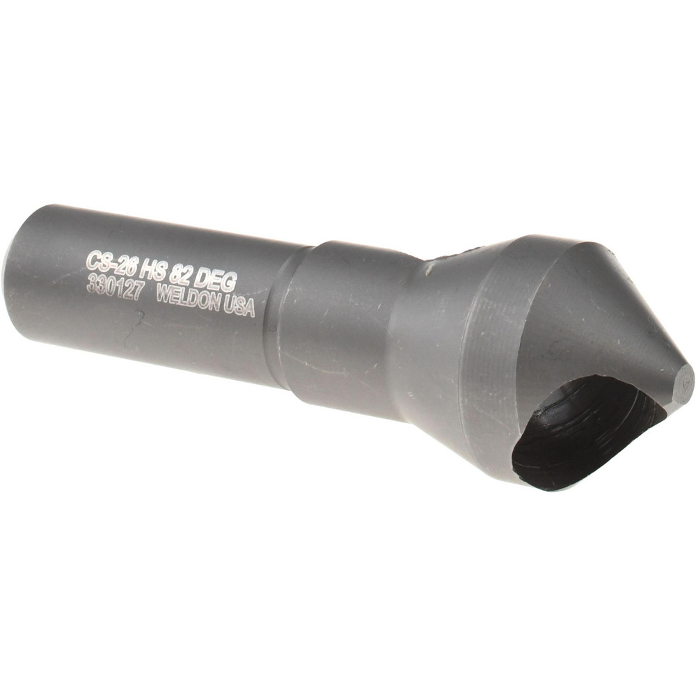Weldon Countersink: 53/64" Head Dia, 82.00 deg Included Angle, 0 Flute, High-Speed Steel, Right Hand Cut - 98724-94-W