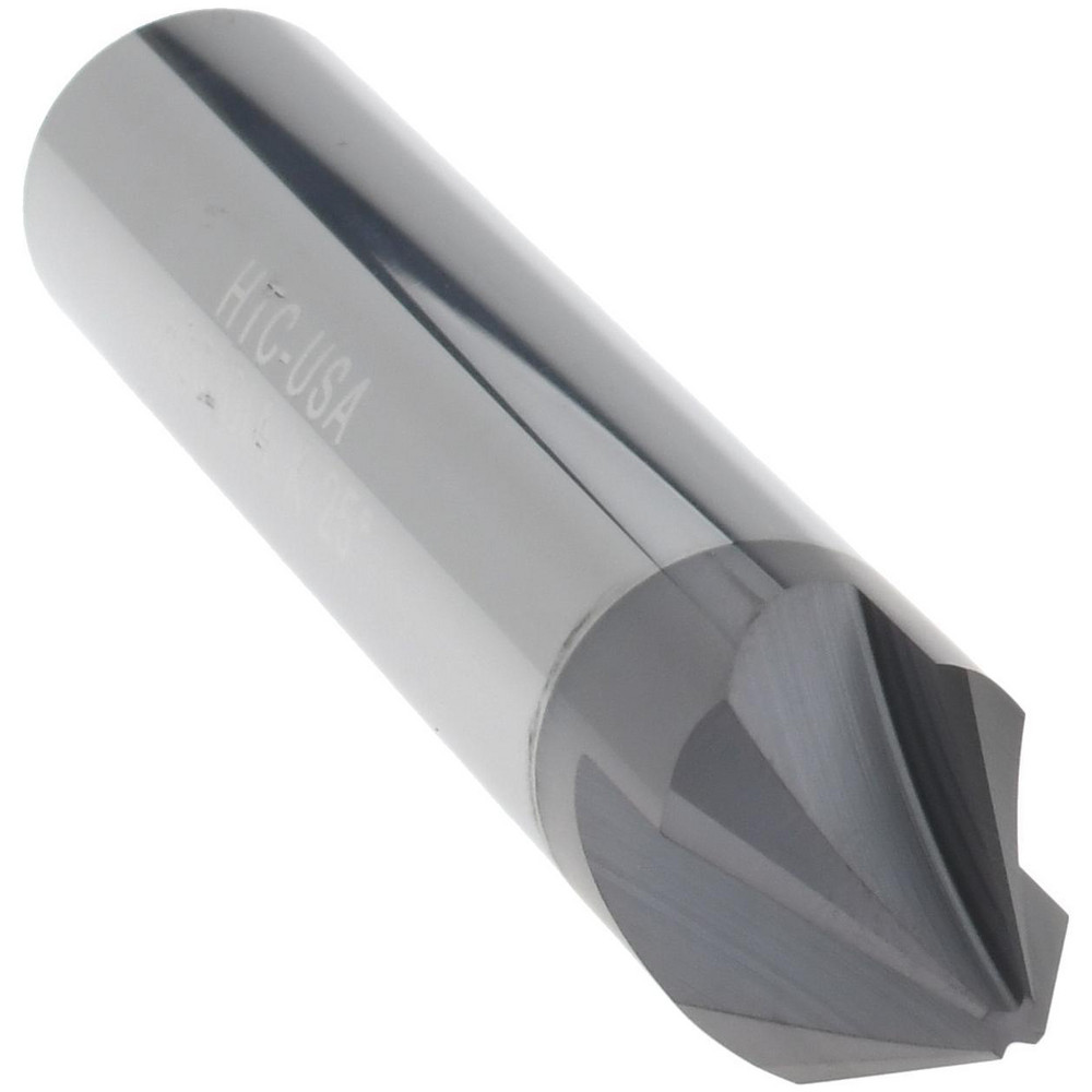 Harvey Tool Chamfer Mill: 1/2" Dia, 1/2" Shank Dia, 50 deg, 4 Flute, Solid Carbide, Single End - 18325-C3