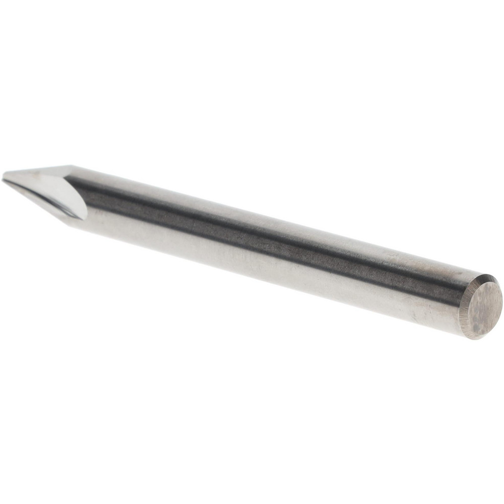 Harvey Tool Chamfer Mill: 1/4" Dia, 1/4" Shank Dia, 30 deg, 3 Flute, Solid Carbide, Single End - 18515