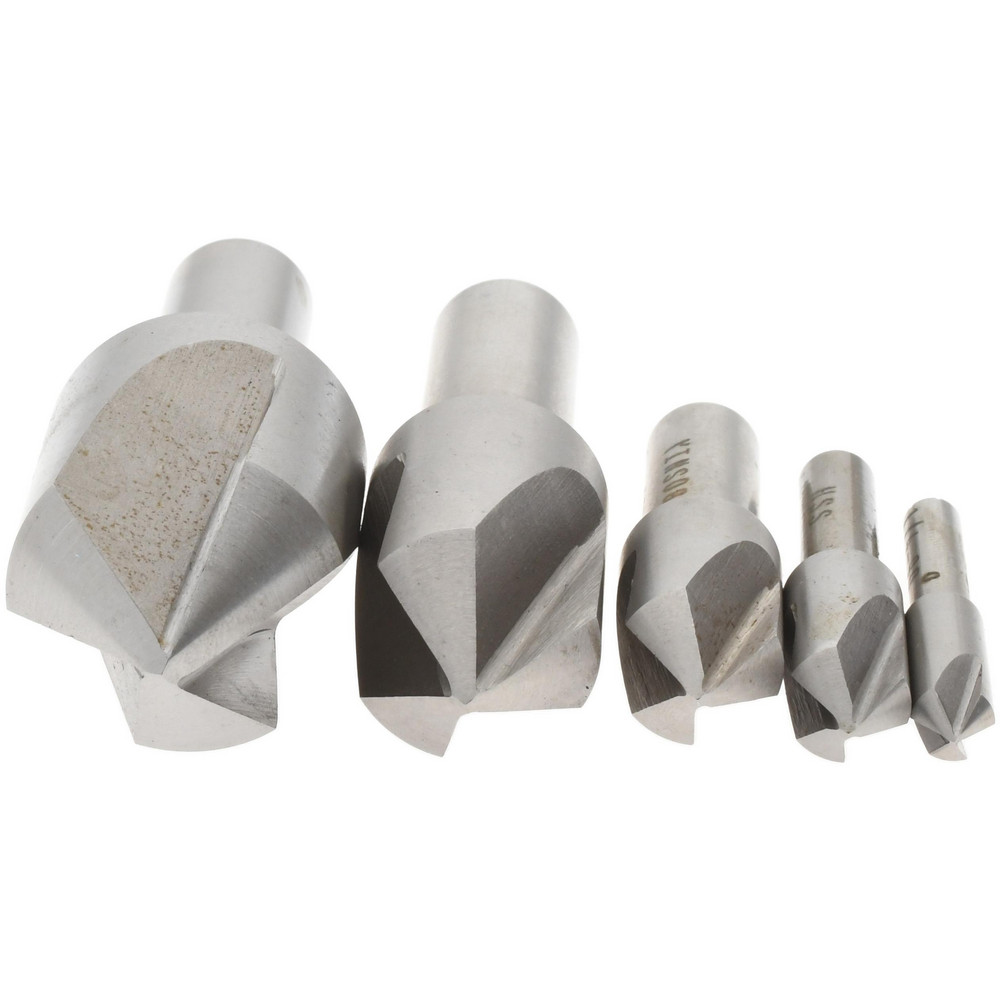 Value Collection Countersink Set: 5 Pc, 1/4 to 1" Head Dia, 3 Flute, 90 deg Included Angle - SC40905S