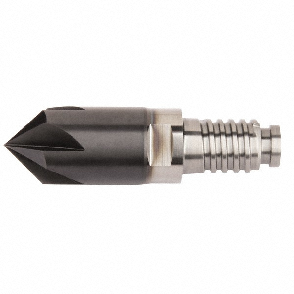 Harvey Tool Chamfer Mill: 3/8" Dia, 3/8" Shank Dia, 110 deg, 3 Flute, Solid Carbide, Single End - 18455