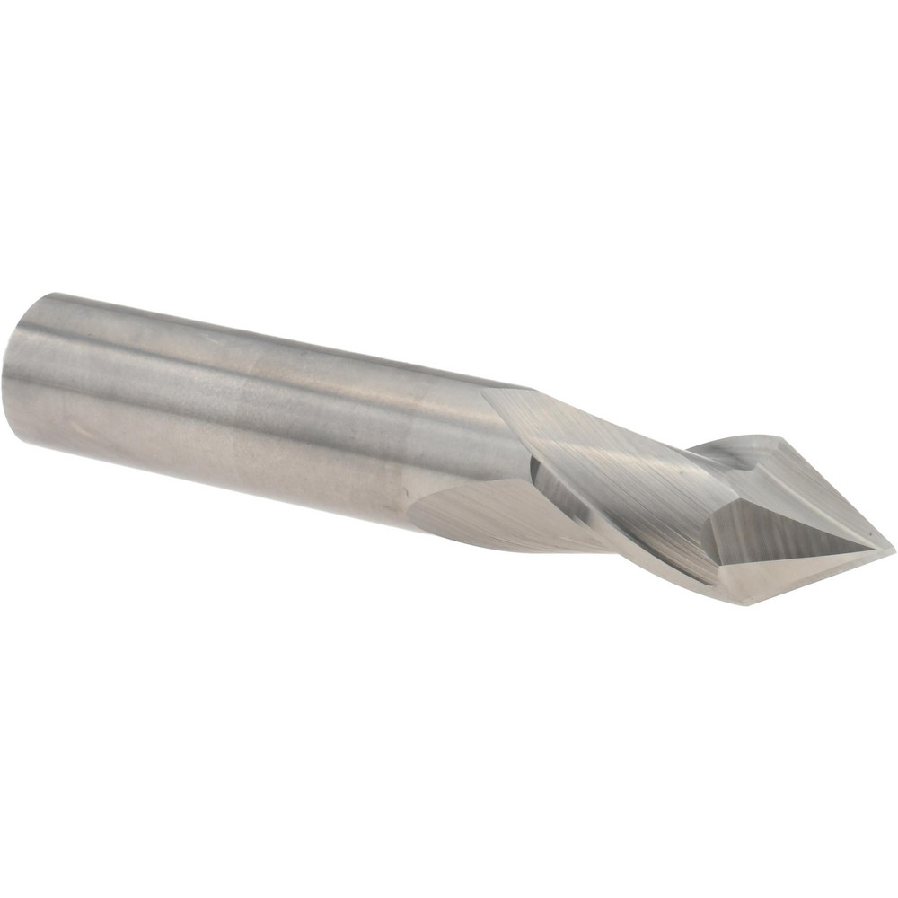 Accupro Chamfer Mill: 1/2" Dia, 1/2" Shank Dia, 60 deg, 4 Flute, Solid Carbide, Single End - E599943860